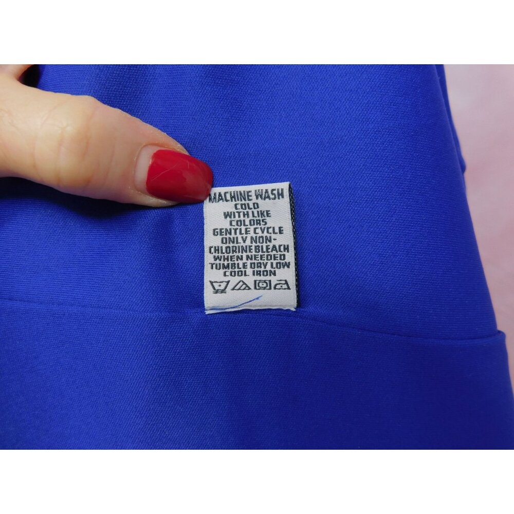 Signature by Sangria Blue Satin Sheath Dress Size 4 Lined Elegant Look - Picture 10 of 10